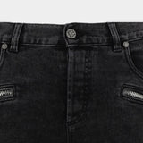 Balmain ribbed double stonewashed slim jeans / Men