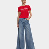 BALMAIN LOGO 金釦裝飾短袖 T-shirt