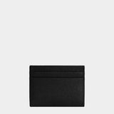DOLCE&GABBANA 壓紋小牛皮金屬牌卡夾