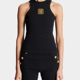 BALMAIN 金屬Logo無袖背心上衣