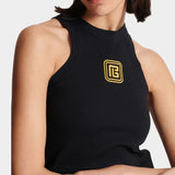 BALMAIN 金屬Logo無袖背心上衣