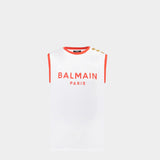 BALMAIN 3釦肩飾 Logo 背心