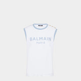 BALMAIN 3釦肩飾 Logo 背心