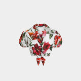 DOLCE&GABBANA 熱帶花卉短版襯衫