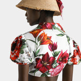 DOLCE&GABBANA 熱帶花卉短版襯衫