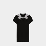 DOLCE&GABBANA Lace Bow Neck T-shirt