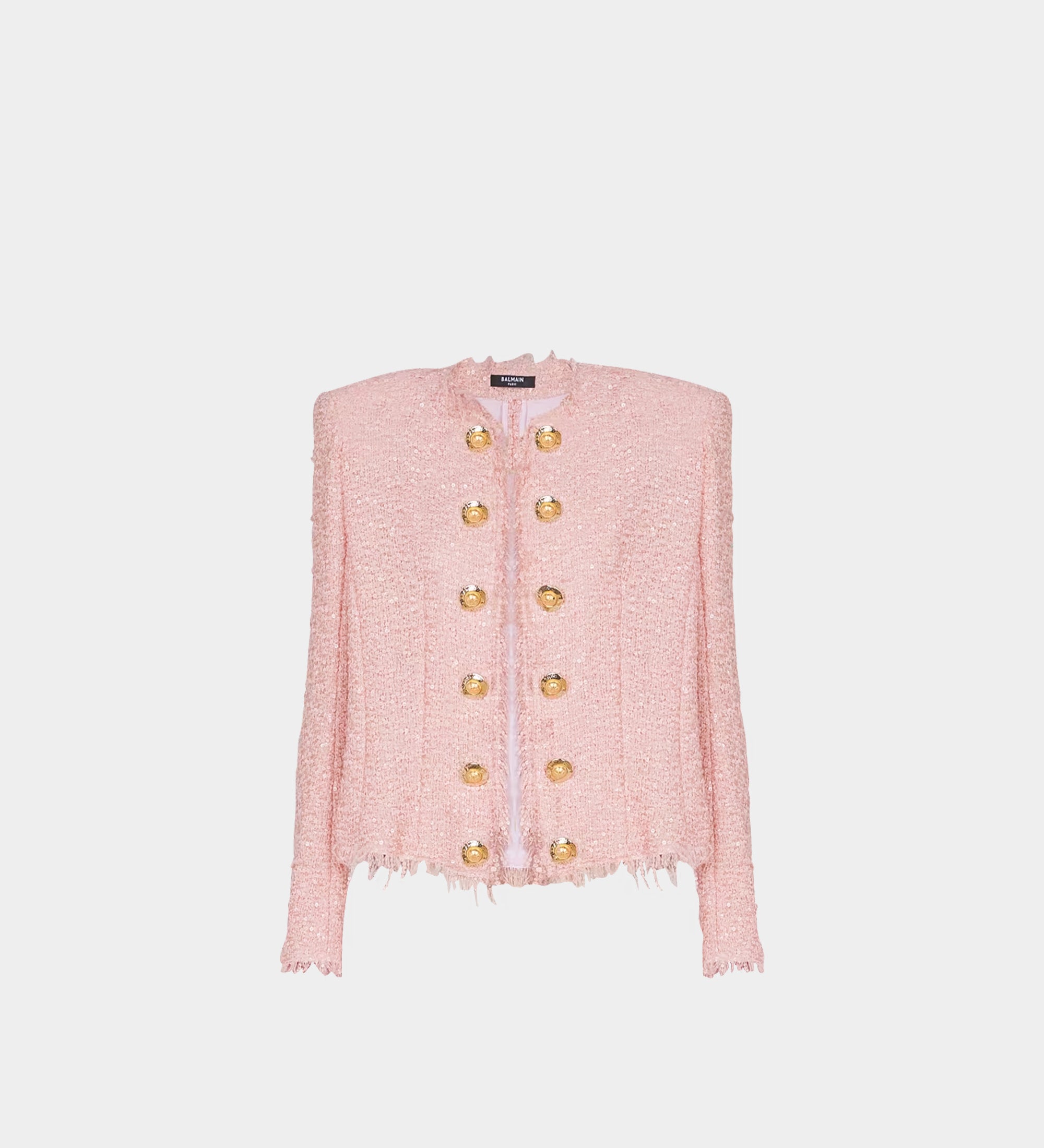 BALMAIN 亮片粗花呢金釦外套