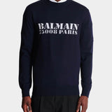 BALMAIN 75008 LOGO 黑色羊毛上衣