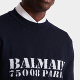BALMAIN 75008 LOGO 黑色羊毛上衣