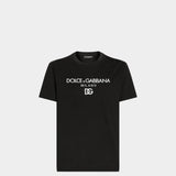 DOLCE&GABBANA Milano Logo Embroidered T-shirt