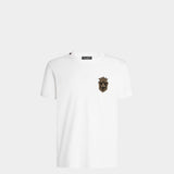 DOLCE&GABBANA shield emblem embroidered patch T-shirt