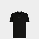 DOLCE&GABBANA handwritten LOGO embroidered T-shirt
