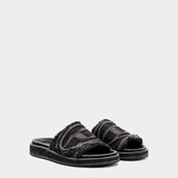 DIESEL DLogo丹寧拖鞋