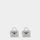 MARC JACOBS Mini Icon Tote Bag 迷你托特包造型耳釘 – 復古亮銀