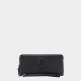 MARC JACOBS 平滑皮革拉鍊手掛式長夾-黑