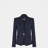 BALMAIN Single-button wool coat
