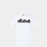 BALMAIN 棕櫚樹標誌白色款短袖 T-Shirt