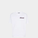 BALMAIN 小棕櫚樹標誌直筒白色 T-Shirt