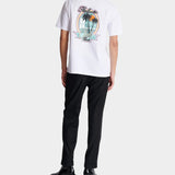 BALMAIN 小棕櫚樹標誌直筒白色 T-Shirt