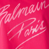 BALMAIN 短版粉紅 Logo T-shirt - 粉紅