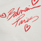 BALMAIN Lipstick Logo 系列 白色短袖 T-Shirt