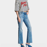 BALMAIN Handwritten Logo Baseball Stripe Wide Version T-shirt