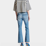 BALMAIN Handwritten Logo Baseball Stripe Wide Version T-shirt