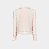 BALMAIN 粉色直筒金釦外套