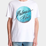 BALMAIN 藍星球印花白色 T-shirt