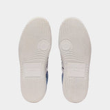 BALMAIN couple's denim patchwork casual shoes for men and women