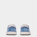 BALMAIN couple's denim patchwork casual shoes for men and women