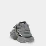 BALMAIN Unicorn Low Grey Fleece Printed Men's Platform Sneakers