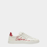BALMAIN Lipstick Calfskin Platform Sneakers