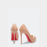 CHRISTIAN LOUBOUTIN Privé Open Toe Platform 12 cm Pumps - Nude