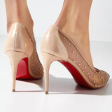 CHRISTIAN LOUBOUTIN Transparent rhinestones 8.5 cm high heels