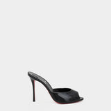 CHRISTIAN LOUBOUTIN Me Dolly Black Patent Leather High Heel 10 cm Mules