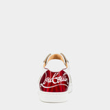 CHRISTIAN LOUBOUTIN Fun Vieira 金屬拼接白色休閒鞋 - 紅/白