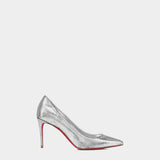 CHRISTIAN LOUBOUTIN Kate silver shiny leather 8.5 cm pumps