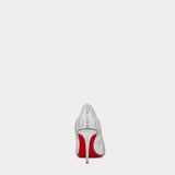 CHRISTIAN LOUBOUTIN Kate silver shiny leather 8.5 cm pumps