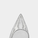 CHRISTIAN LOUBOUTIN Kate silver shiny leather 8.5 cm pumps