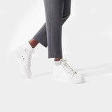 CHRISTIAN LOUBOUTIN White studded high-top sneakers
