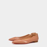 CHRISTIAN LOUBOUTIN 裸色漆皮波浪平底鞋