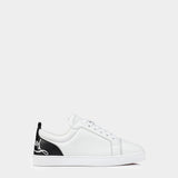 CHRISTIAN LOUBOUTIN white and black calfskin sneakers