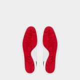 CHRISTIAN LOUBOUTIN white and black calfskin sneakers