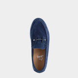 CHRISTIAN LOUBOUTIN BLUE SUEDE LOAFER