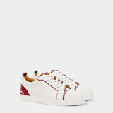 CHRISTIAN LOUBOUTIN white and red calfskin shoes