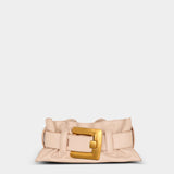 BALMAIN Mini Anthem Calfskin Bag - Beige