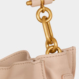 BALMAIN Mini Anthem Calfskin Bag - Beige