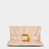 BALMAIN Calfskin Anthem Medium Bag - Nude