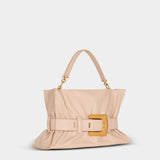BALMAIN Calfskin Anthem Medium Bag - Nude